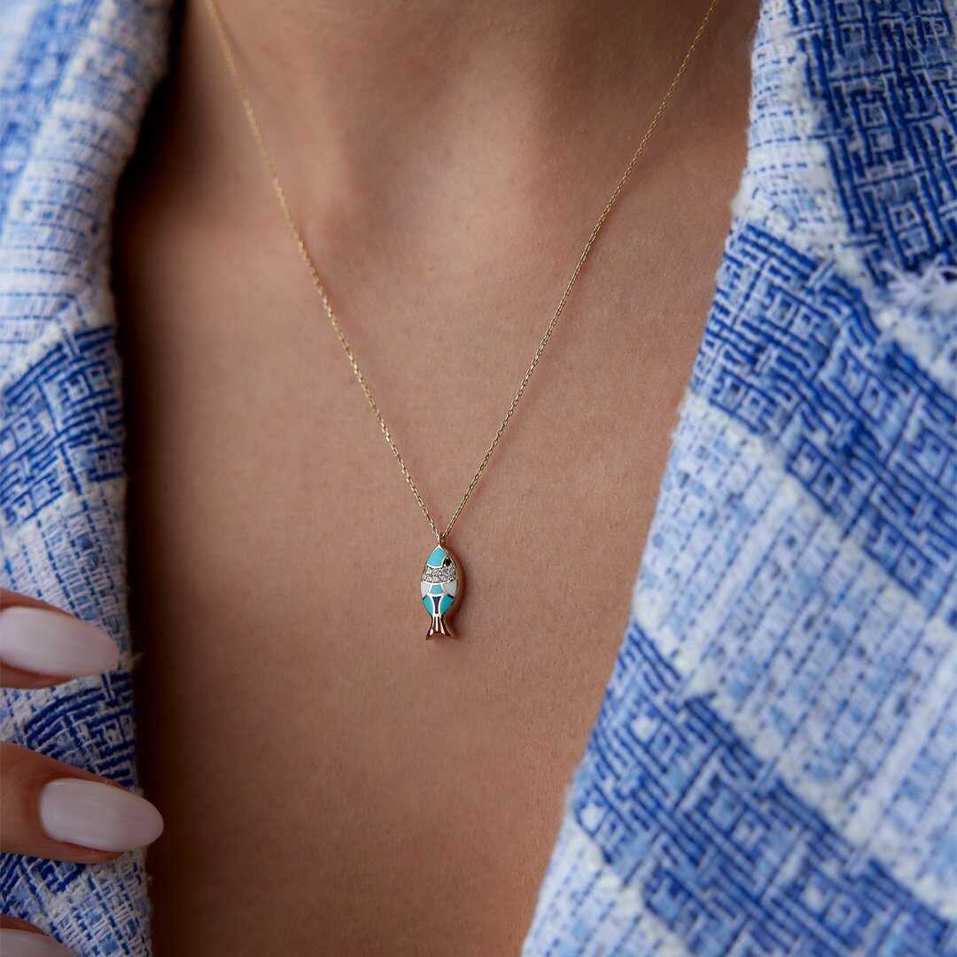 14k Gold Medium Fish Necklace