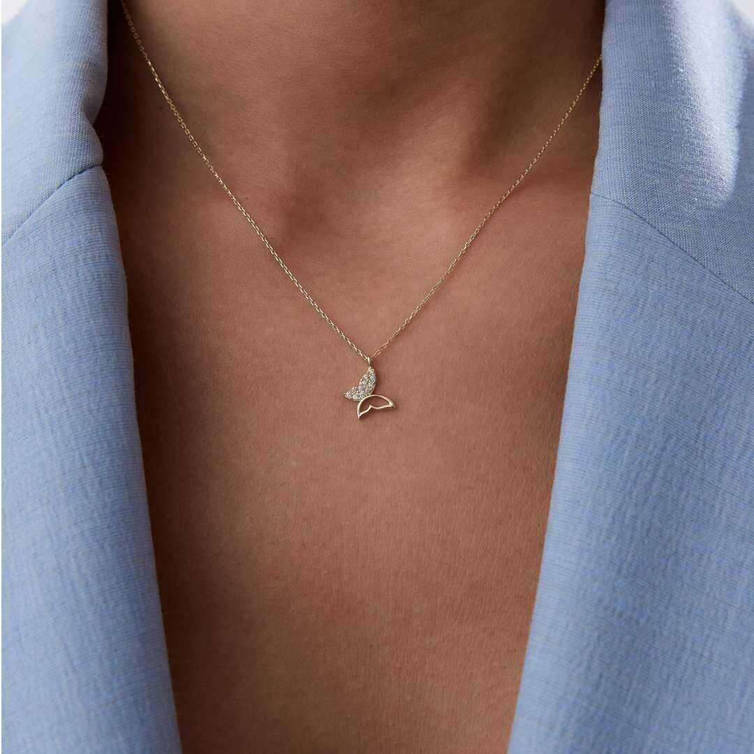 14k Gold Women’s Butterfly Necklace