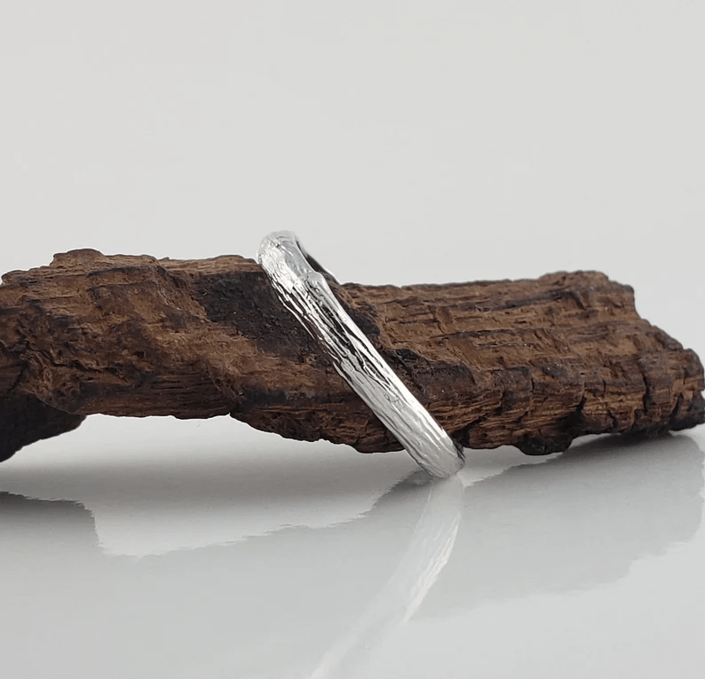 Twig Branch Wedding Band in Solid Gold