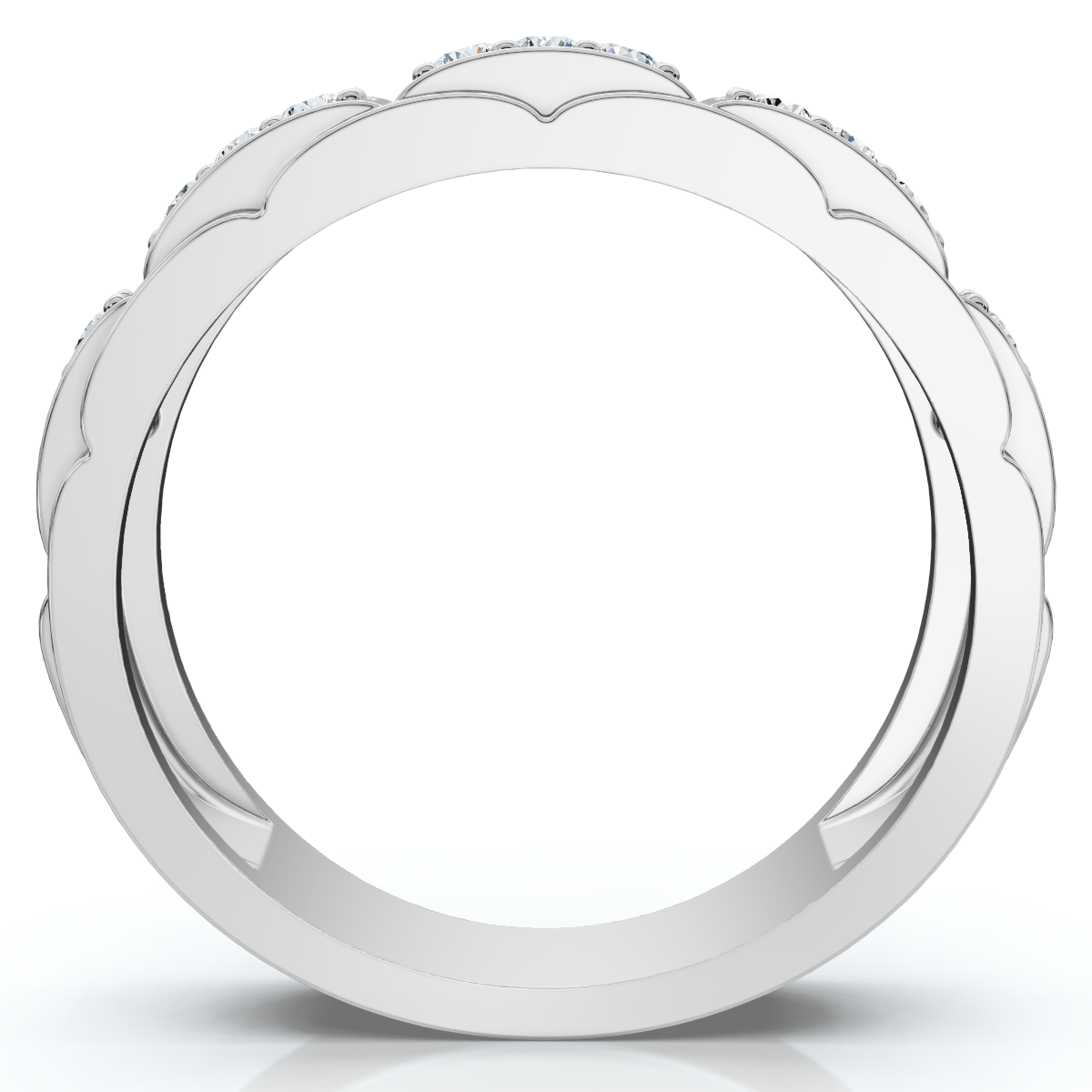 VS .54Ct Mens Natural Diamond Wedding Ring 14k White Gold Anniversary Band