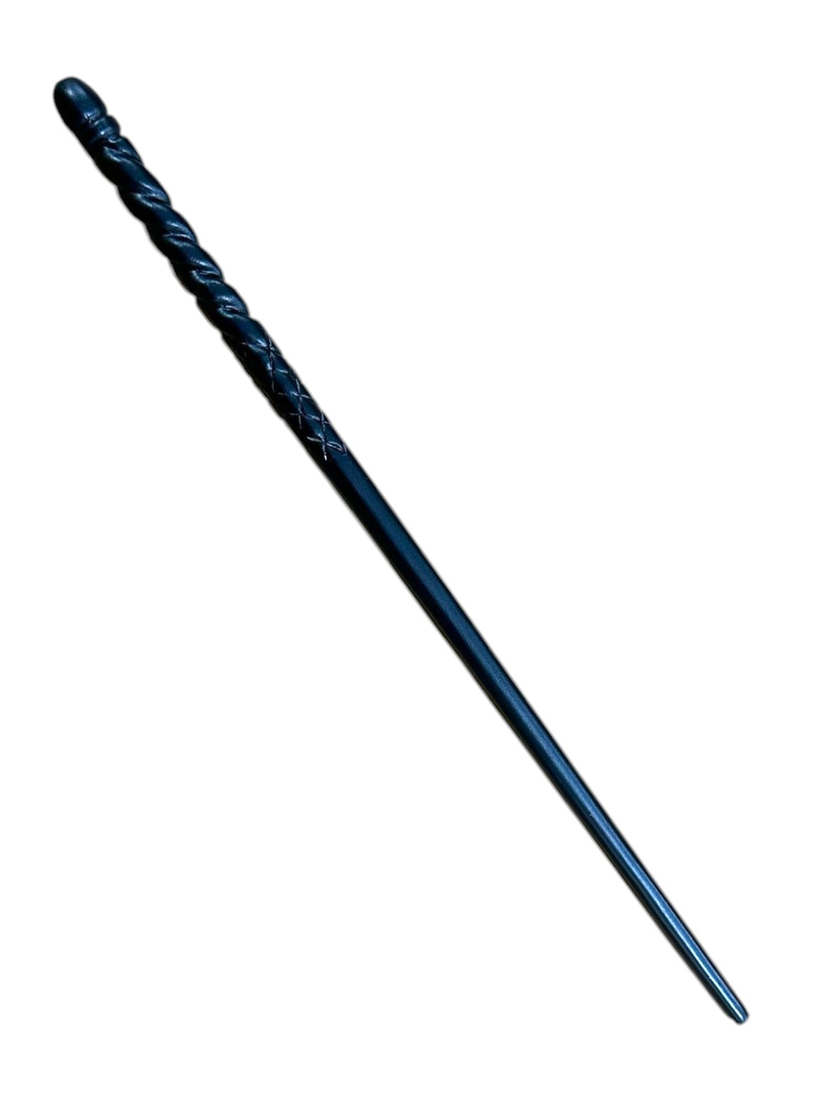 Wooden Magic Wand #33 (Black Spiral)