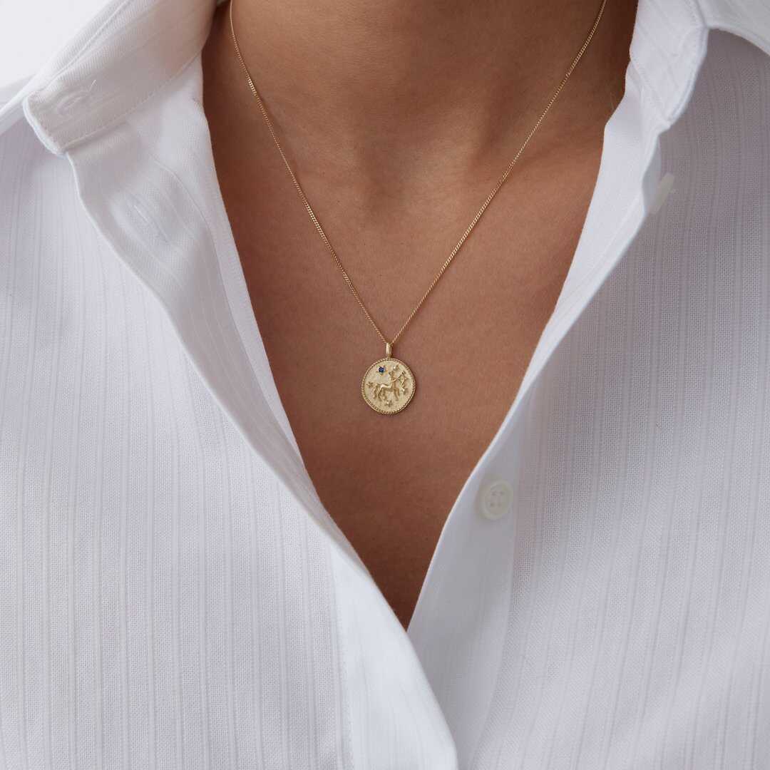 14k Gold Sagittarius Necklace