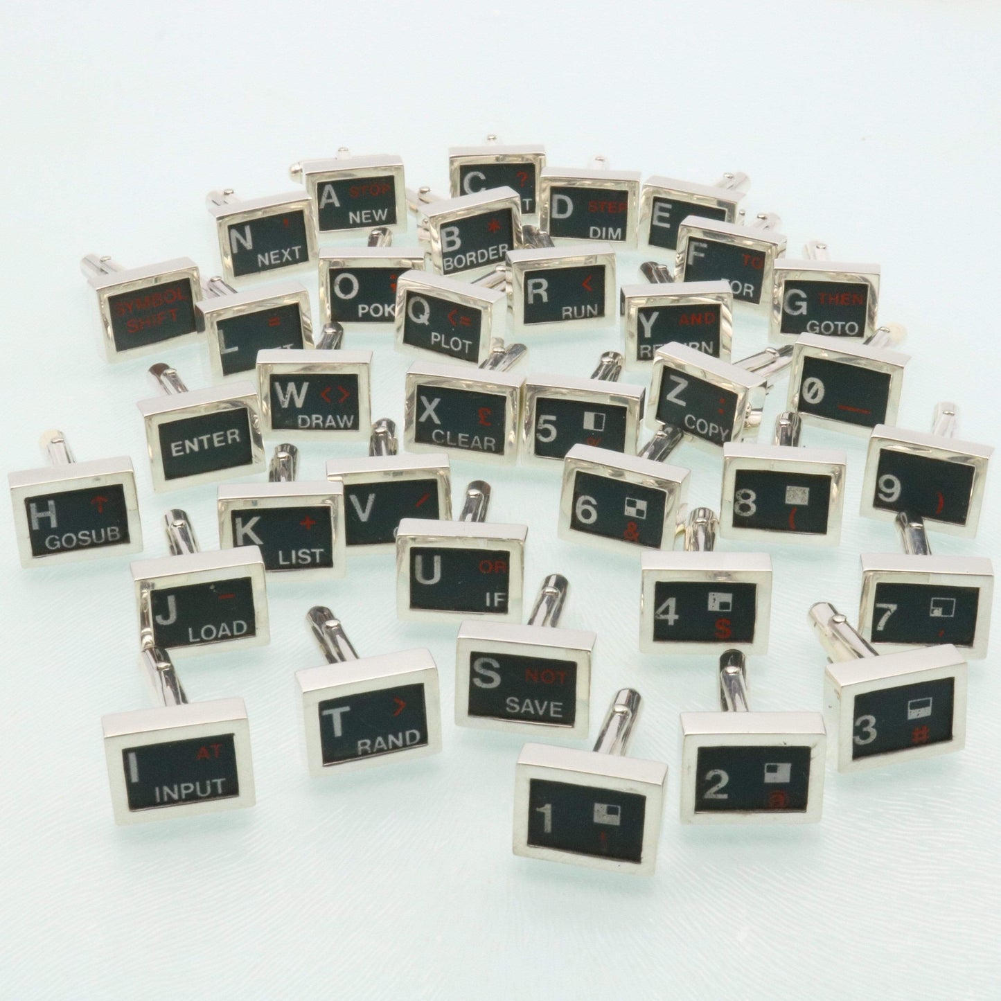 Sterling Silver ZX Spectrum Keyboard Cufflinks | Upcycled Retro Gaming Gift
