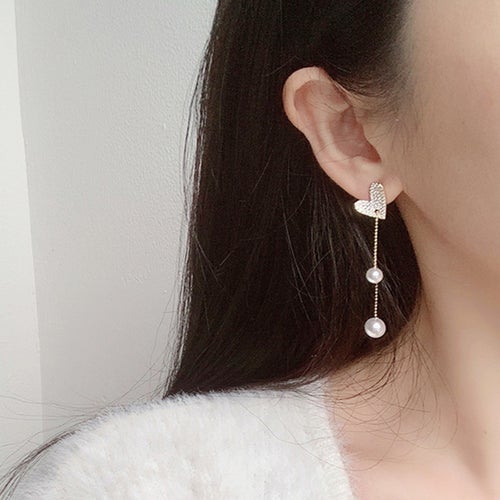 Love Pearl Tassel Earrings