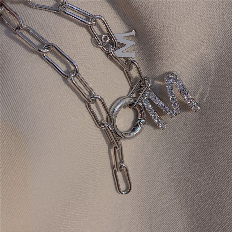 Initial Diamond Letter Pendant Necklace