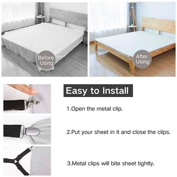 4pcs Elastic Bed Sheet Buckle