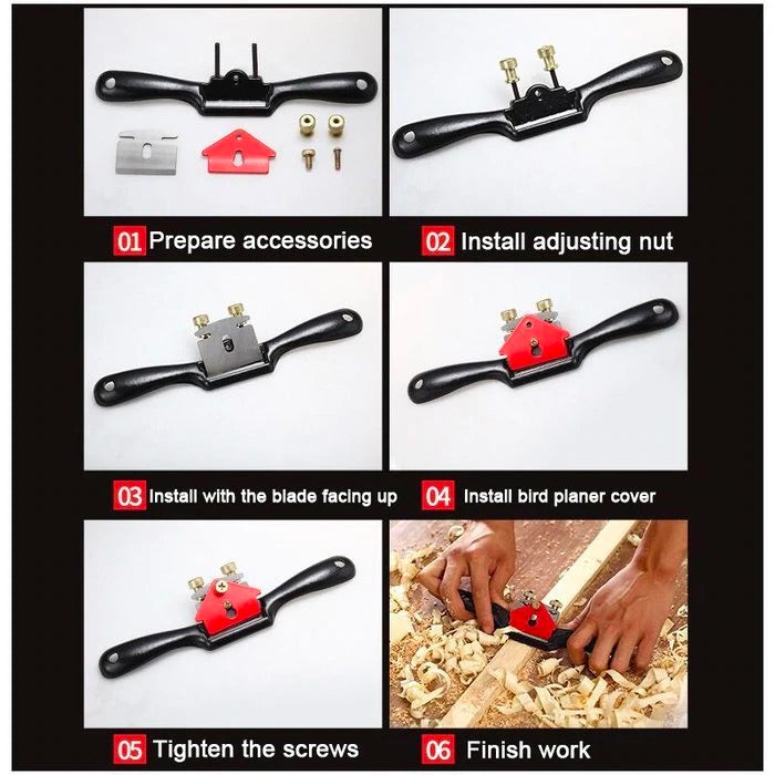 ADJUSTABLE BLADE SPOKE HIGH QUALITY METAL WOODWORKING BIRD PLANER