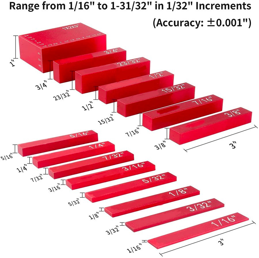 SETUP BLOCKS HEIGHT GAUGE SET 15PCS