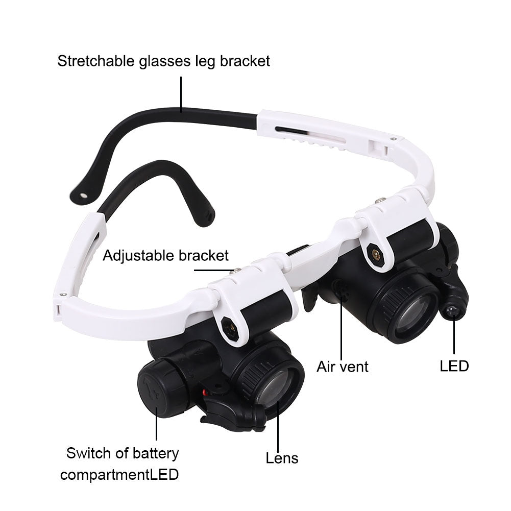LED Glasses Magnifier 8x 15x 23x