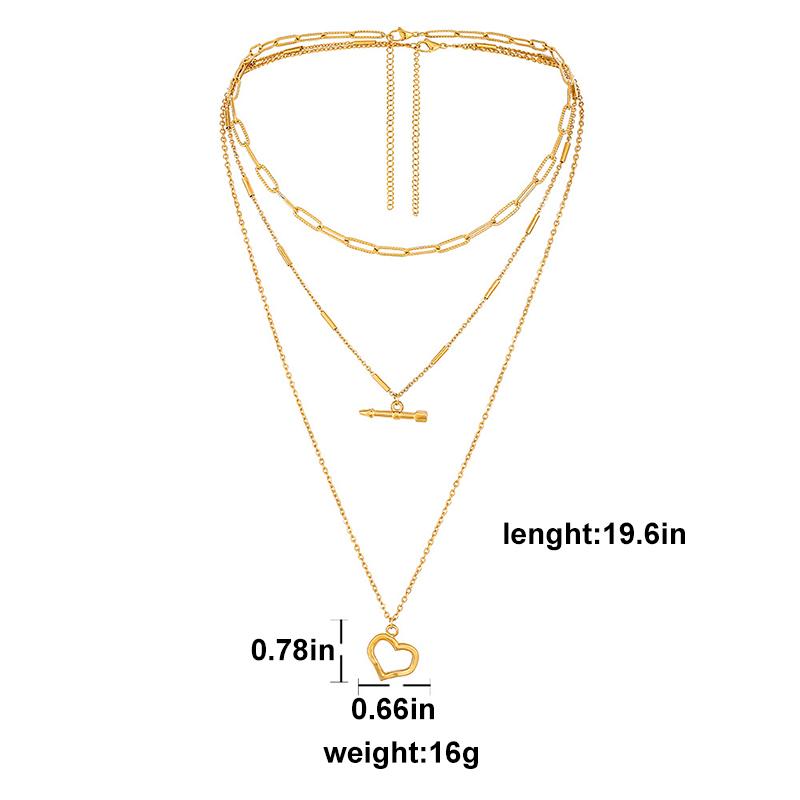 Three Layers Heart Necklace