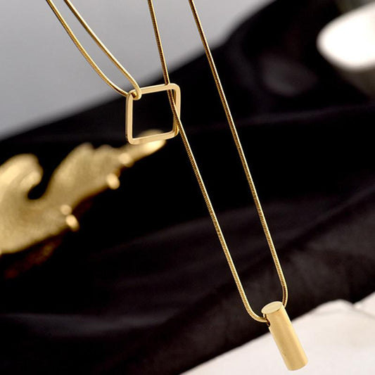 Square Titanium Steel Necklace