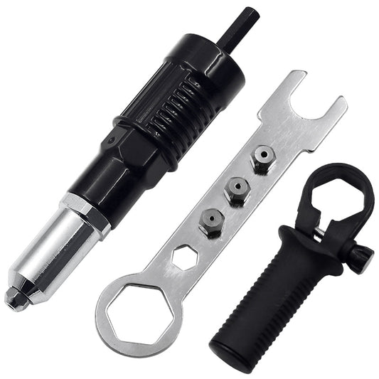 Professional Rivet Gun Adapter Kit With 4Pcs Different Matching Nozzle Bolts