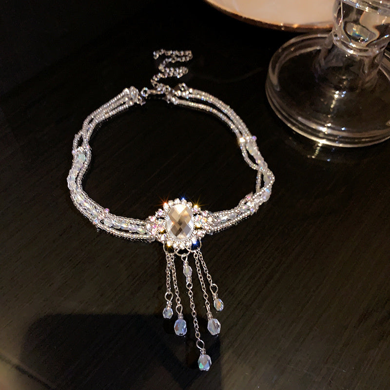 Diamond crystal clavicle Necklace