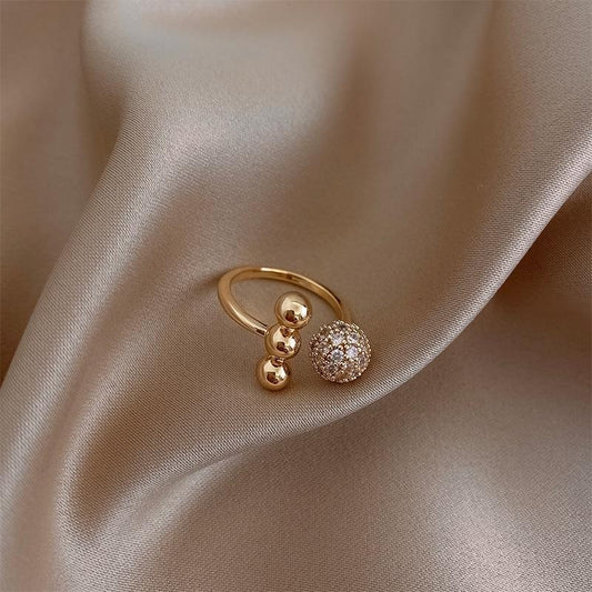 Mila Gold Crystal Ring Set