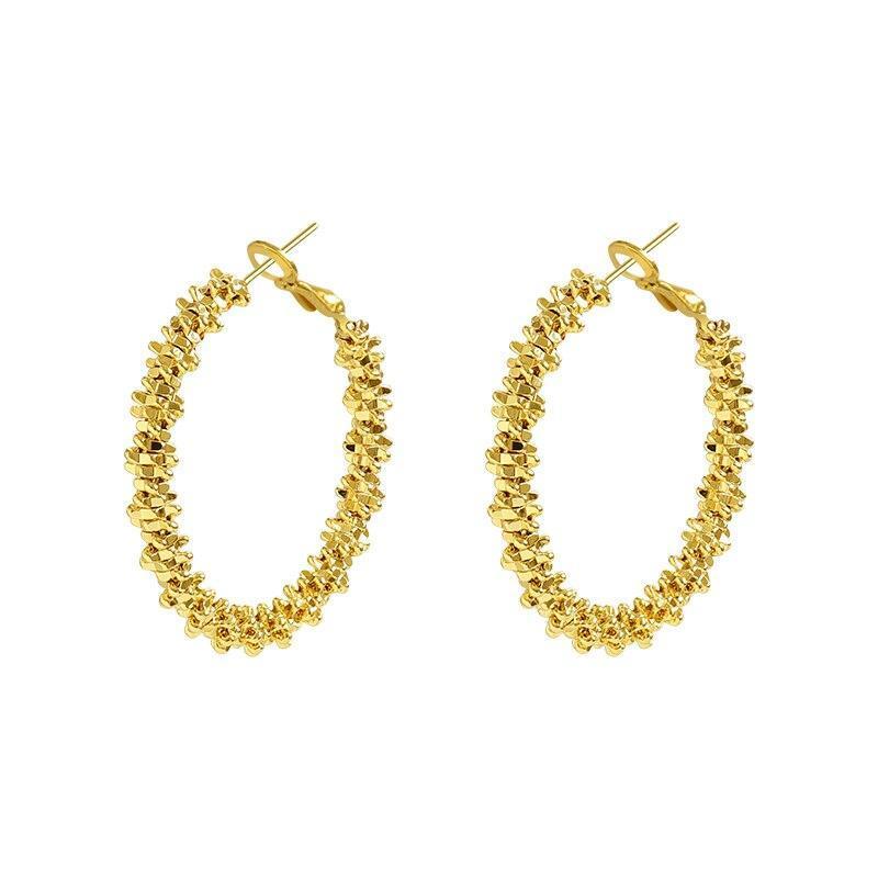 Gold Hoop Statement Earrings