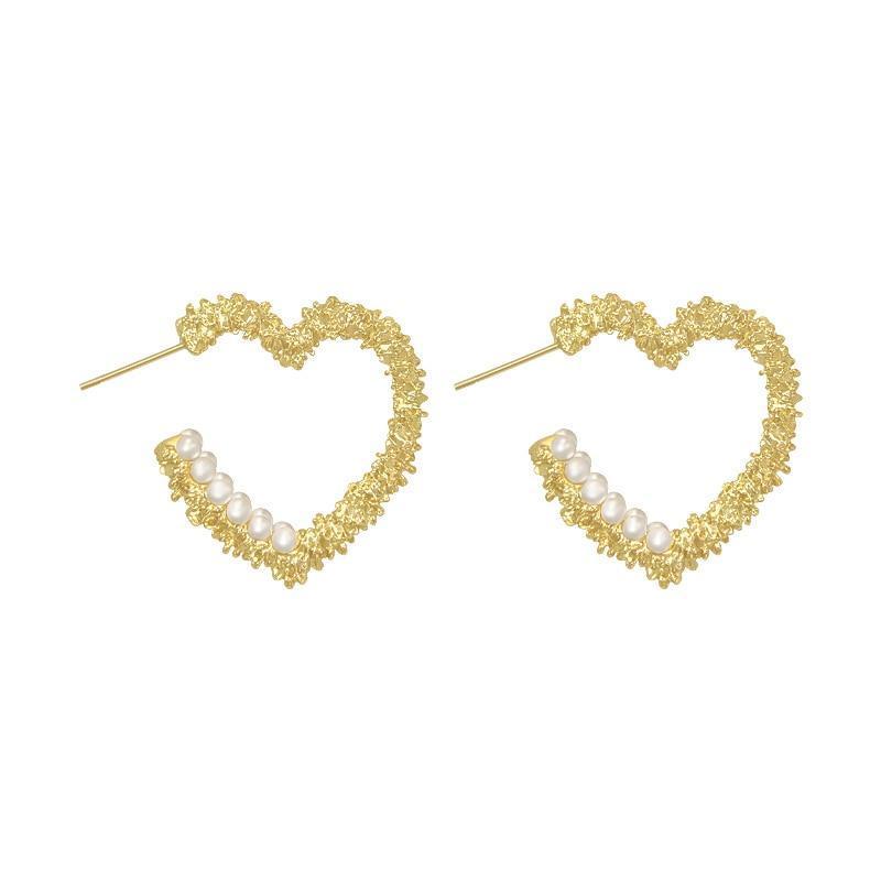 OPEN HEART PEARL EARRINGS