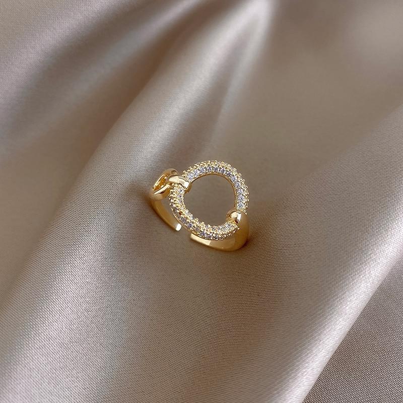 Mila Gold Crystal Ring Set
