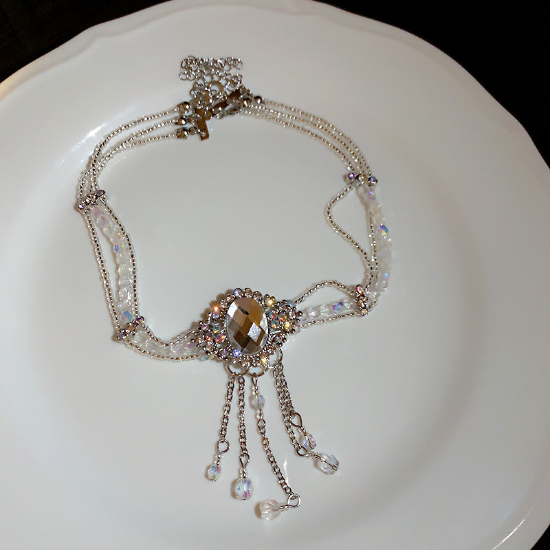 Diamond crystal clavicle Necklace