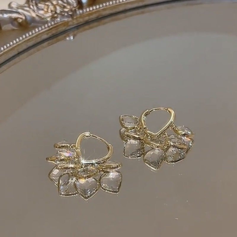 Heart Shaker CZ Hoop Earrings