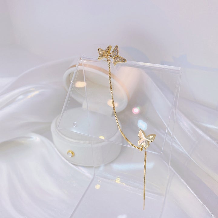 Butterfly Trio Ear Threader with Cuff