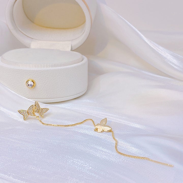 Butterfly Trio Ear Threader with Cuff