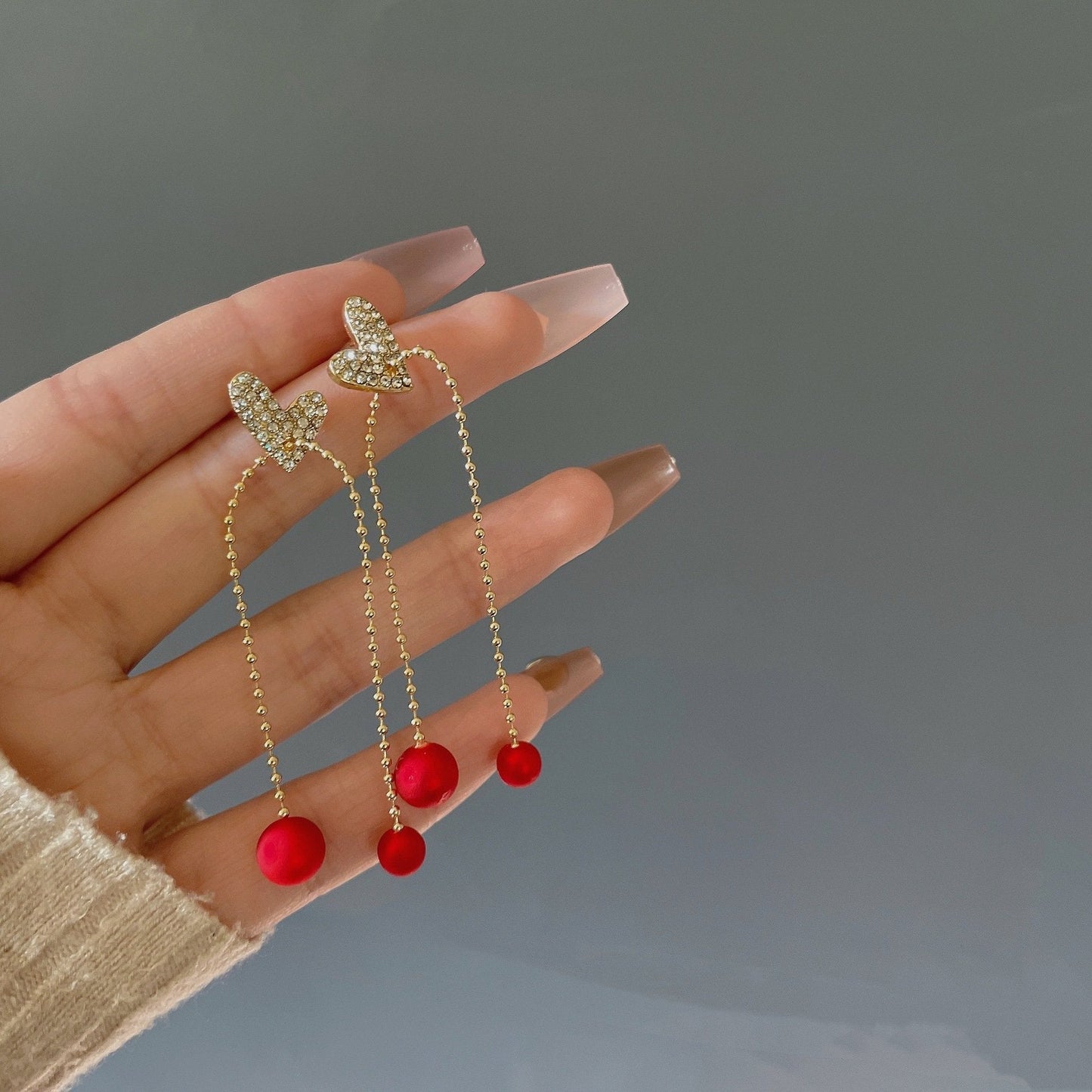 Love Pearl Tassel Earrings