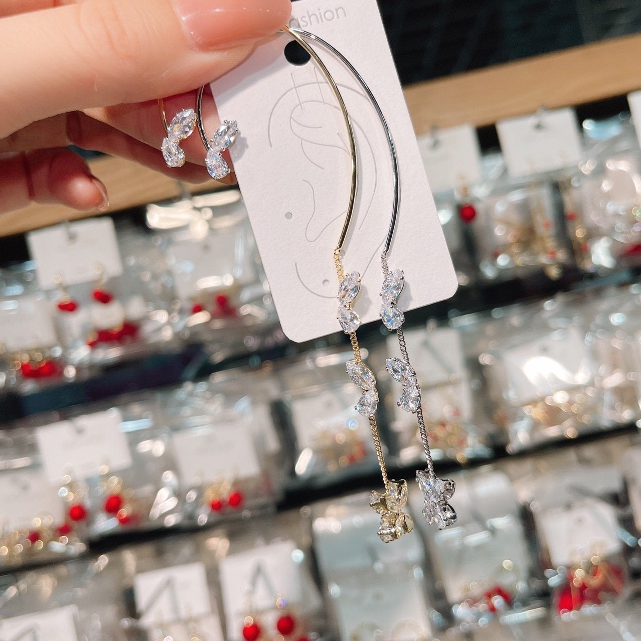 Crystal butterfly wing earrings