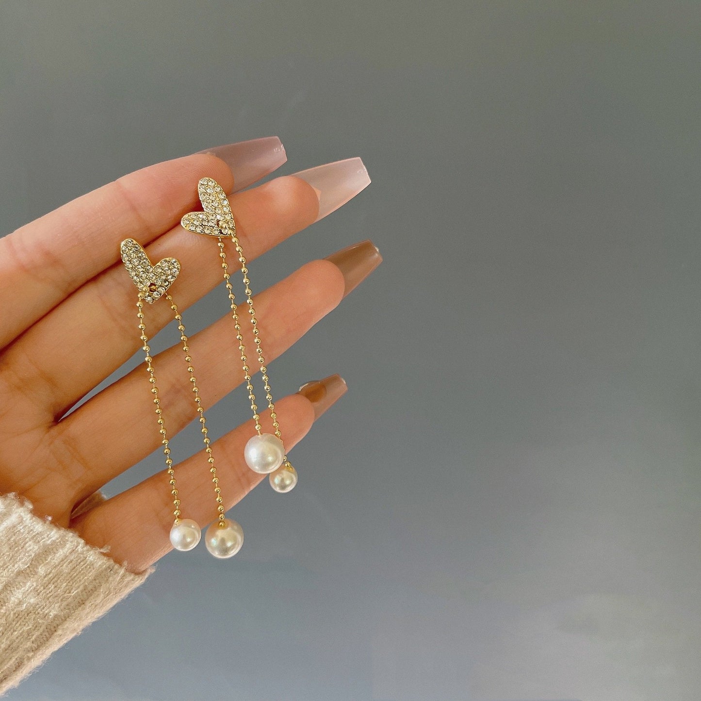Love Pearl Tassel Earrings
