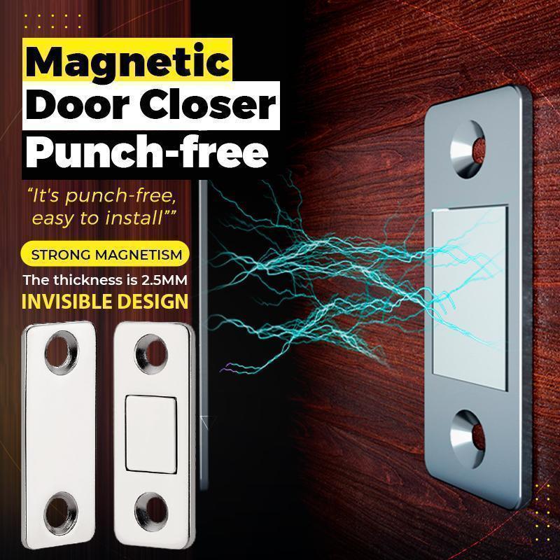 Strong Magnetic Punch-free Ultra-thin Invisible Door Suction(4 PCS)