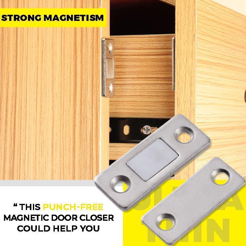 Strong Magnetic Punch-free Ultra-thin Invisible Door Suction(4 PCS)