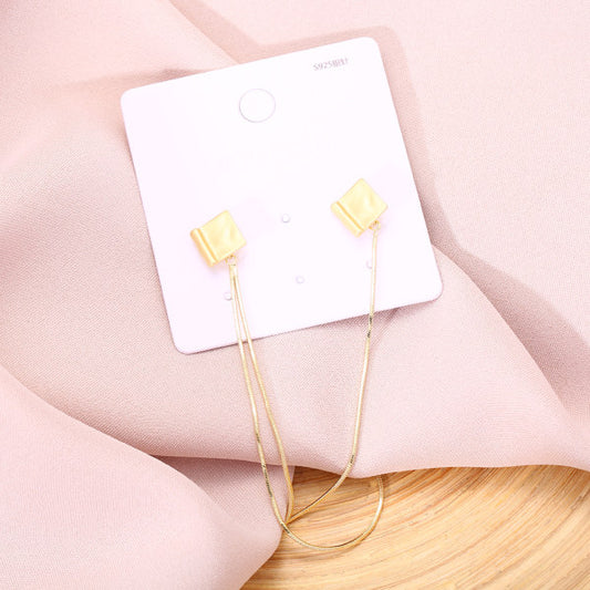 YOYOSO Fashion Beauty Square Brand Tassel Earrings YYS798