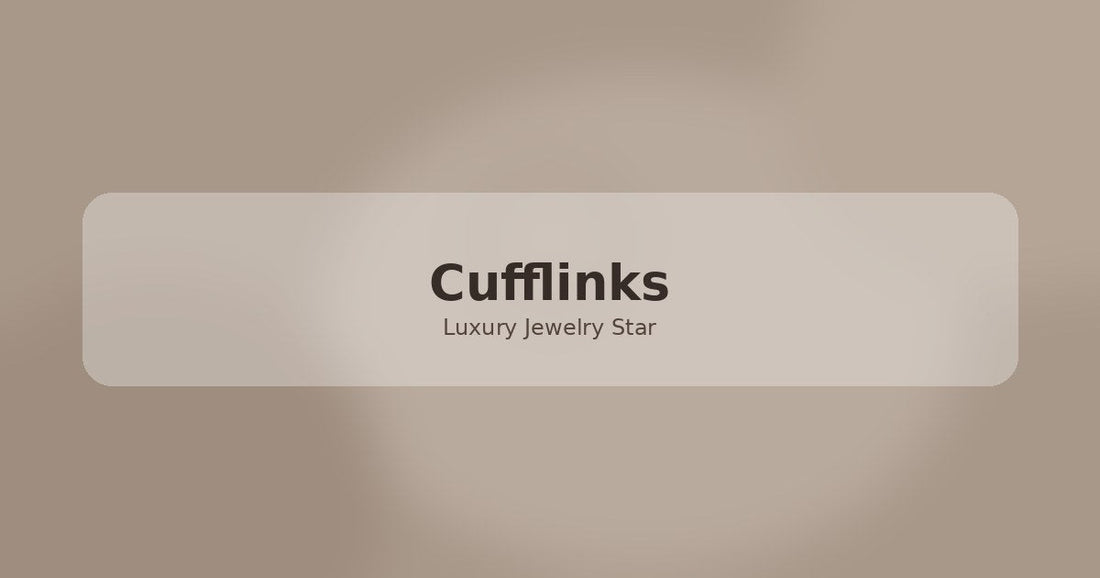 Abstract soft taupe jewelry guide graphic labeled Cufflinks for Luxury Jewelry Star.