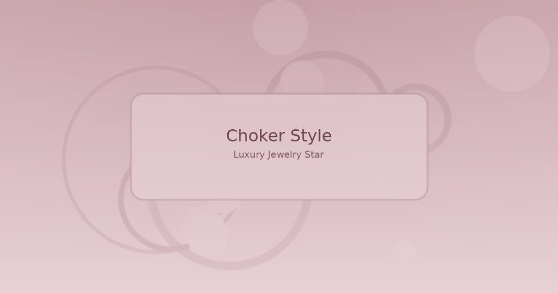 Abstract soft blush jewelry guide graphic labeled Choker Style for Luxury Jewelry Star.