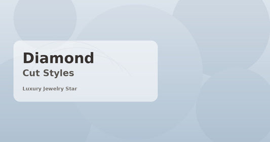 Abstract soft blue jewelry guide graphic labeled Diamond Cut Styles for Luxury Jewelry Star.