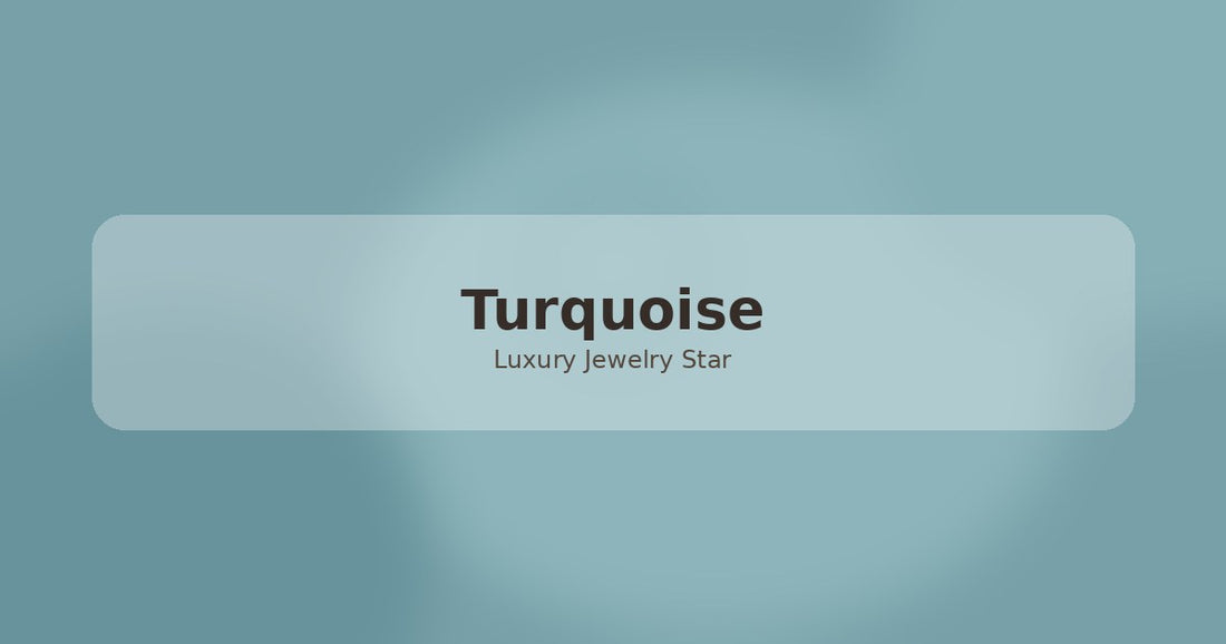 Abstract soft aqua jewelry guide graphic labeled Turquoise for Luxury Jewelry Star.