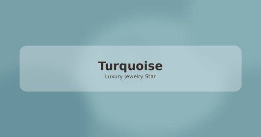 Abstract soft aqua jewelry guide graphic labeled Turquoise for Luxury Jewelry Star.