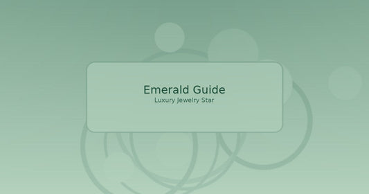 Abstract soft emerald-green jewelry guide graphic labeled Emerald Guide for Luxury Jewelry Star.