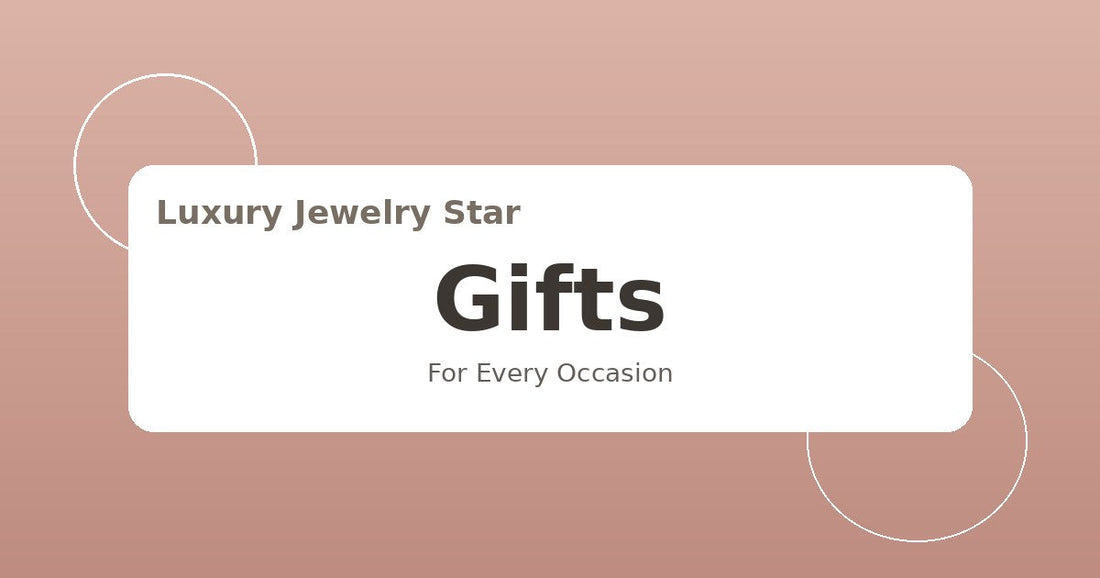 Abstract gift guide graphic with soft coral tones labeled Gifts for every occasion.