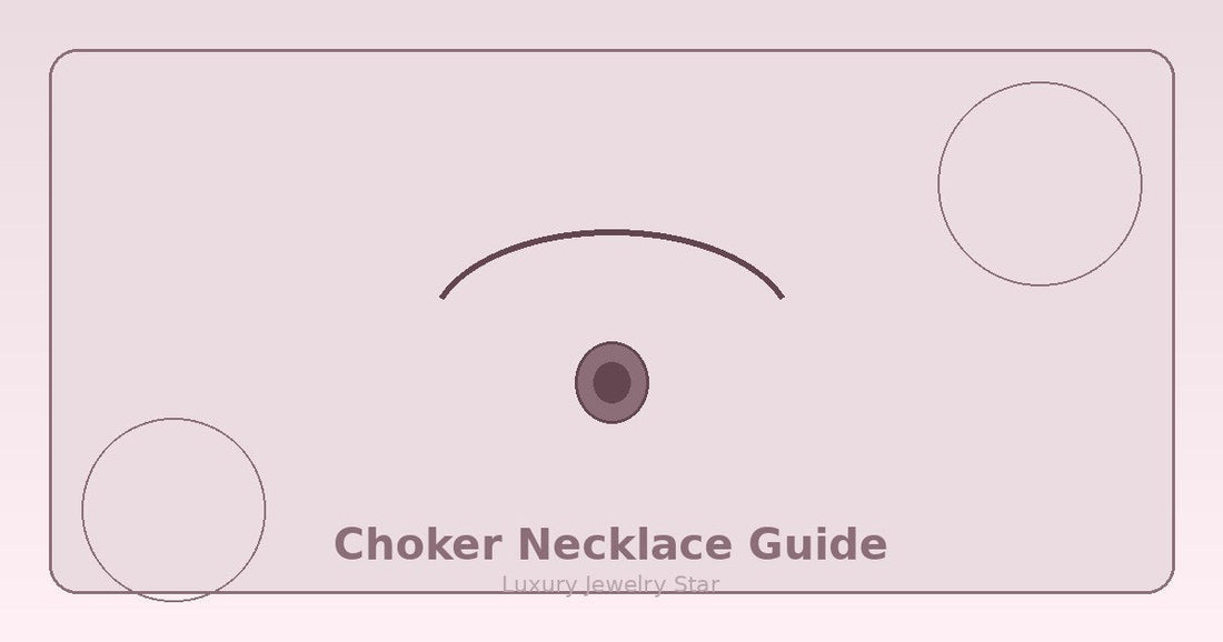 Abstract soft rose jewelry guide graphic labeled Choker Necklace Guide for Luxury Jewelry Star.