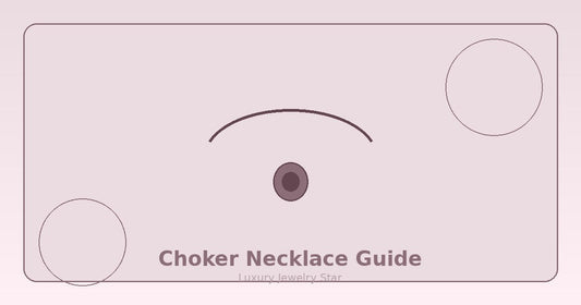 Abstract soft rose jewelry guide graphic labeled Choker Necklace Guide for Luxury Jewelry Star.
