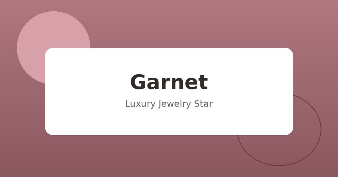 Abstract soft burgundy jewelry guide graphic labeled Garnet for Luxury Jewelry Star.
