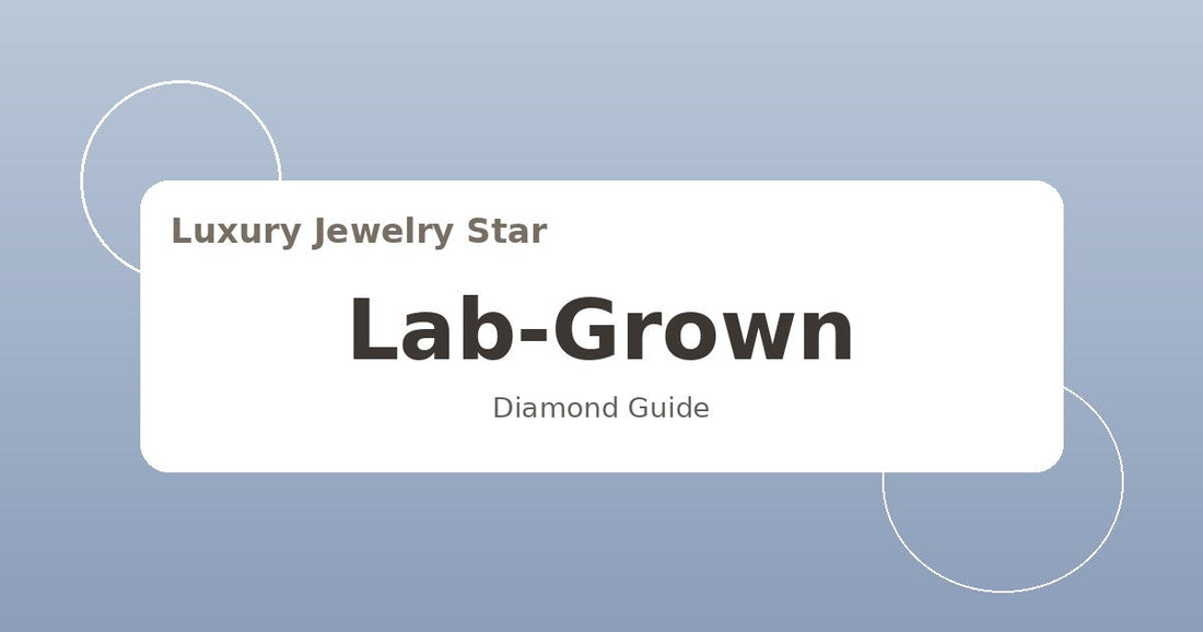 Abstract soft blue jewelry guide graphic labeled Lab-Grown Diamond for Luxury Jewelry Star.