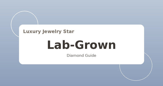 Abstract soft blue jewelry guide graphic labeled Lab-Grown Diamond for Luxury Jewelry Star.