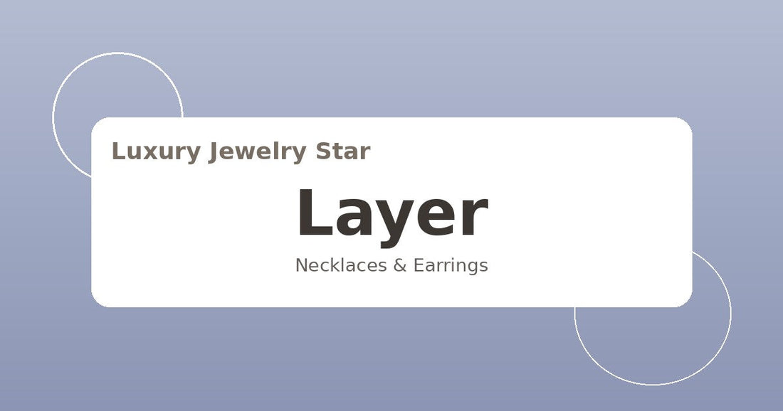 Abstract styling graphic with soft periwinkle tones labeled Layer for necklaces and earrings.