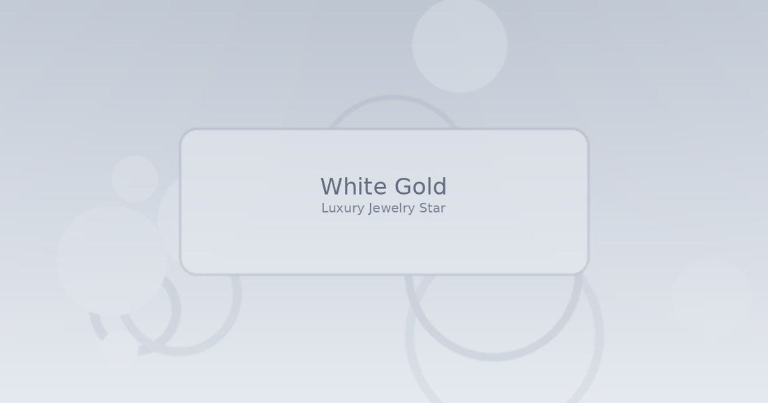 Abstract soft silver-ice jewelry guide graphic labeled White Gold for Luxury Jewelry Star.