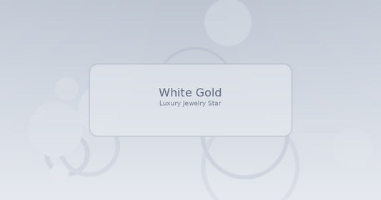 Abstract soft silver-ice jewelry guide graphic labeled White Gold for Luxury Jewelry Star.