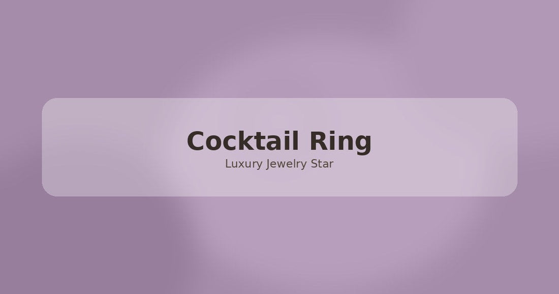 Abstract soft violet jewelry guide graphic labeled Cocktail Ring for Luxury Jewelry Star.