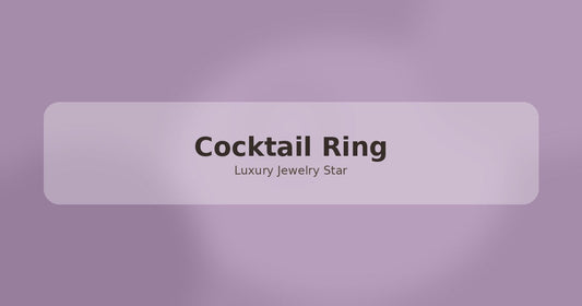 Abstract soft violet jewelry guide graphic labeled Cocktail Ring for Luxury Jewelry Star.