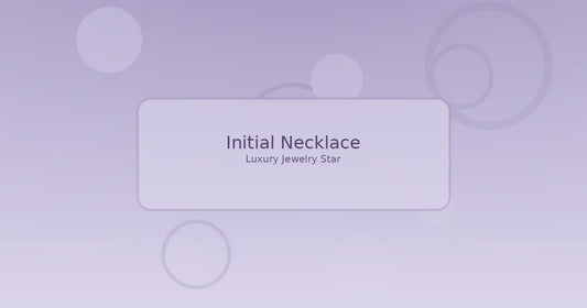 Abstract soft lavender jewelry guide graphic labeled Initial Necklace for Luxury Jewelry Star.