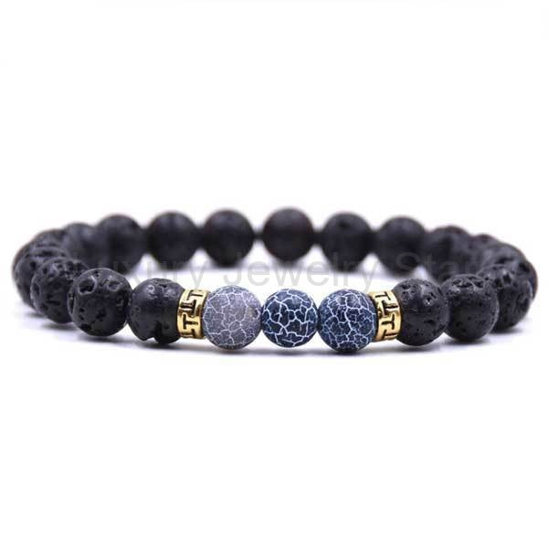 Black lava stone bead bracelets from Luxury Jewelry Star